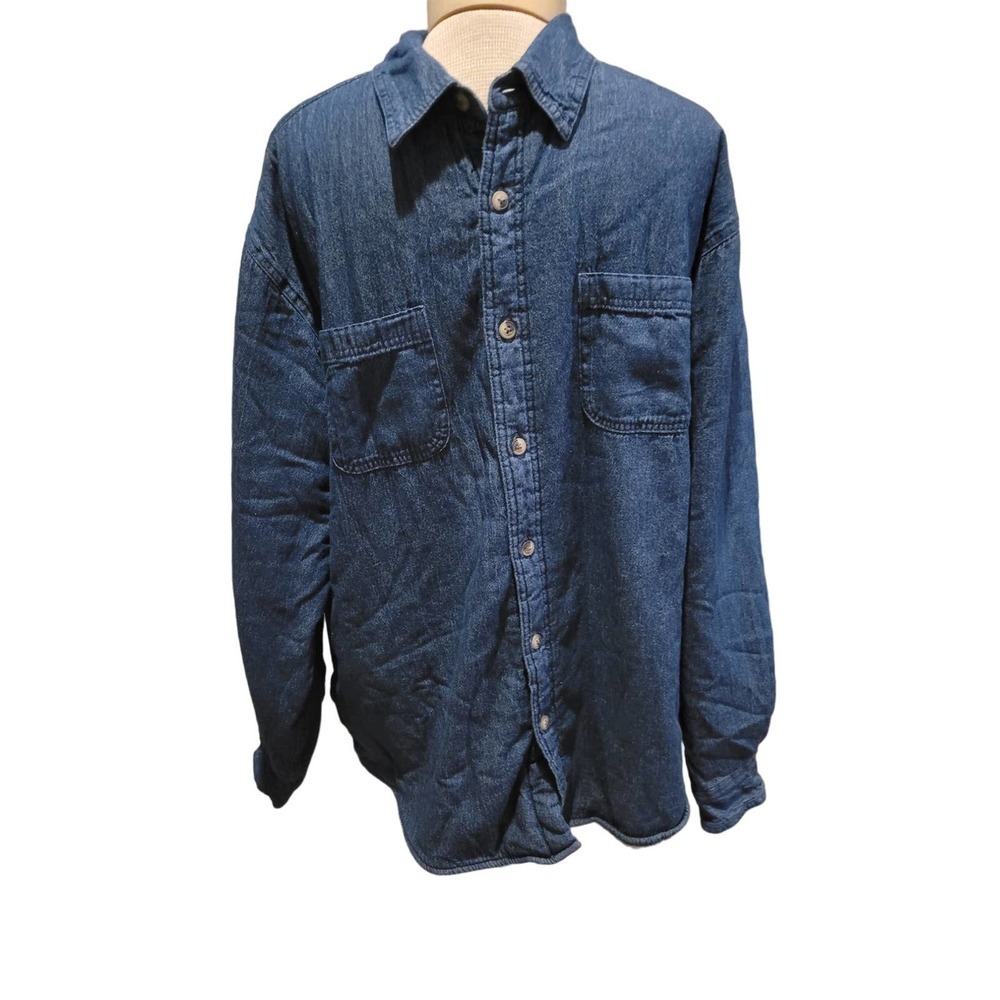 Wrangler Men's Sherpa Lined Denim Shacket Shirt Jacket Size XL
